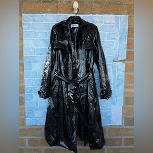 VIVIENNE HU VHNY VINYL TRENCH COAT IN BLACK SIZE 8